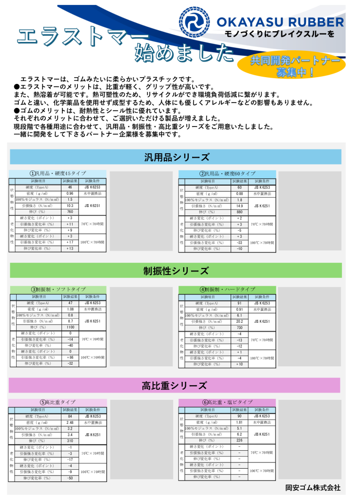 エラストマー 見本帳